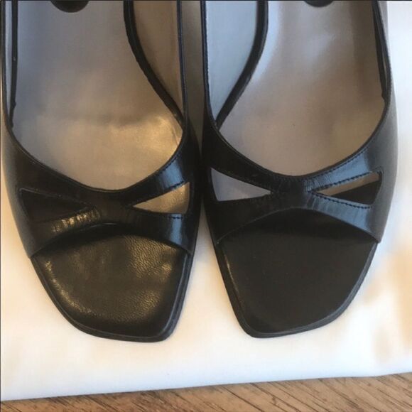 PETER KAISER NAVY LEATHER/PEWTER HEEL SAND… - Picture 3 of 8